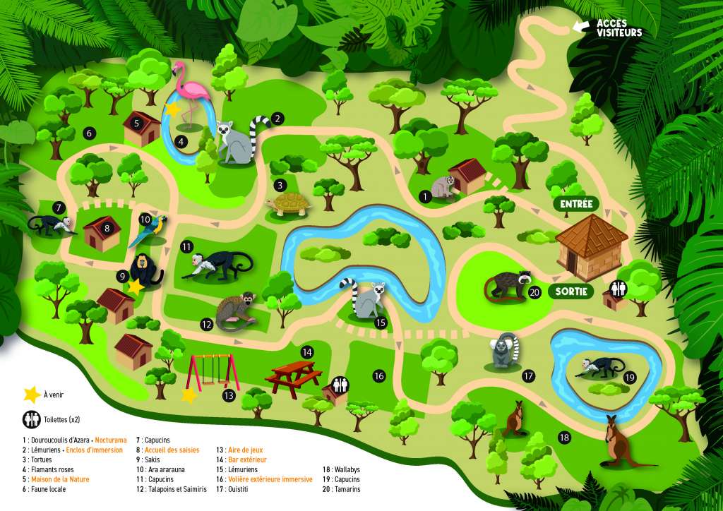 Plan du parc - Retrouvez en un clin d'oeil les différents enclos et leurs animaux ©LaReserveExotique